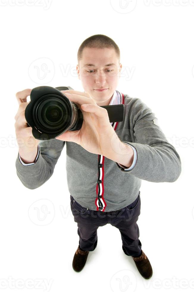 fotógrafo con cámara foto