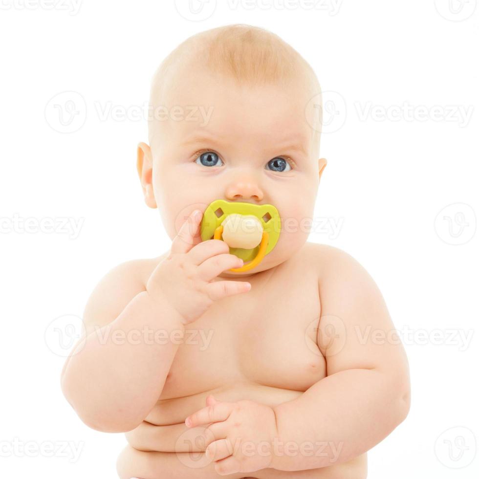 baby girl with pacifier photo