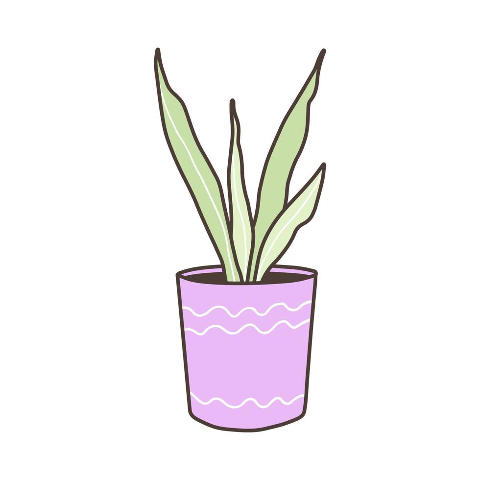 Abstract houseplant in a flower pot. Fashionable and minimalistic design. Vector illustration.