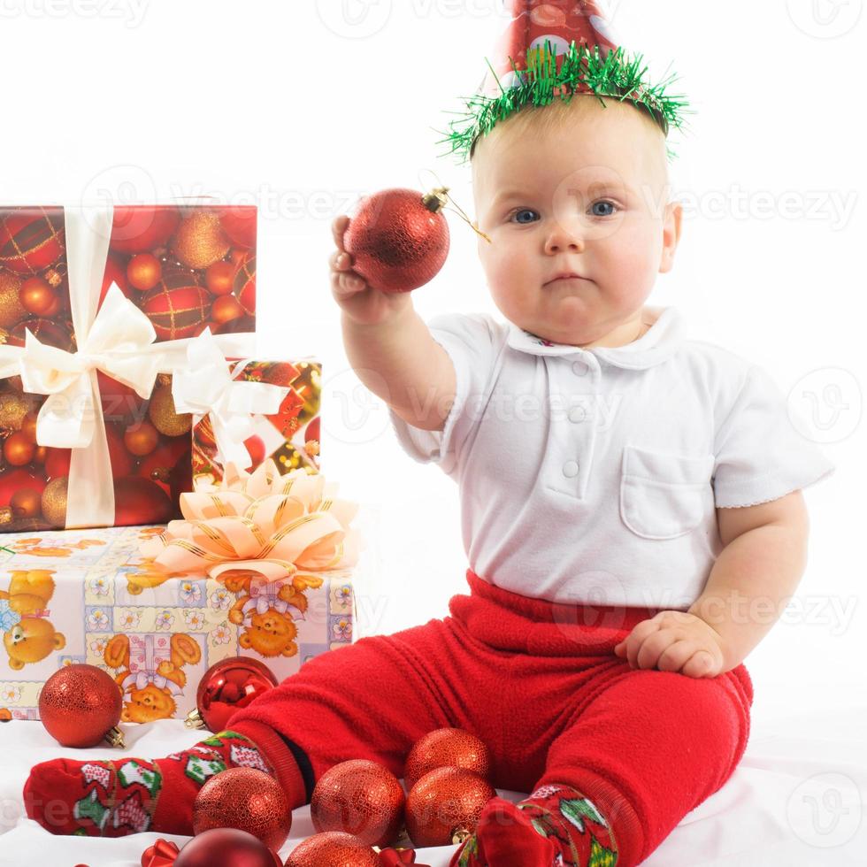 baby in christmas photo