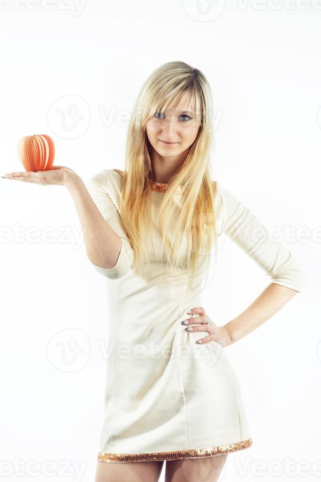 woman with apple photo