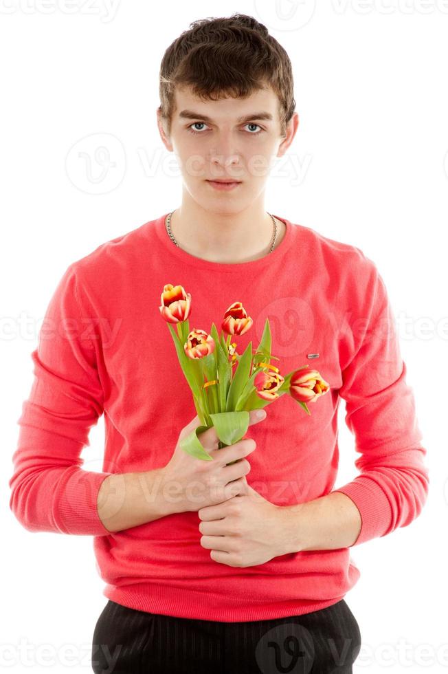 Man with flowers photo