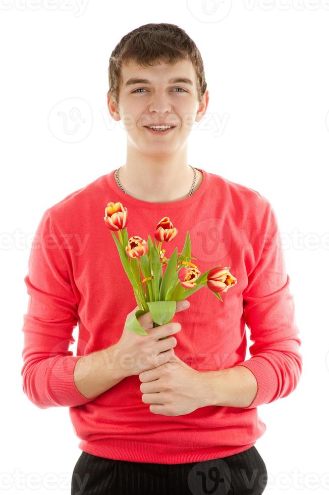 Man with flowers photo