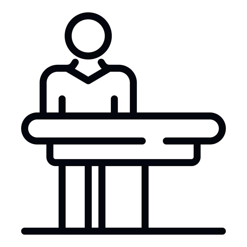Masseur at the massage table icon, outline style vector