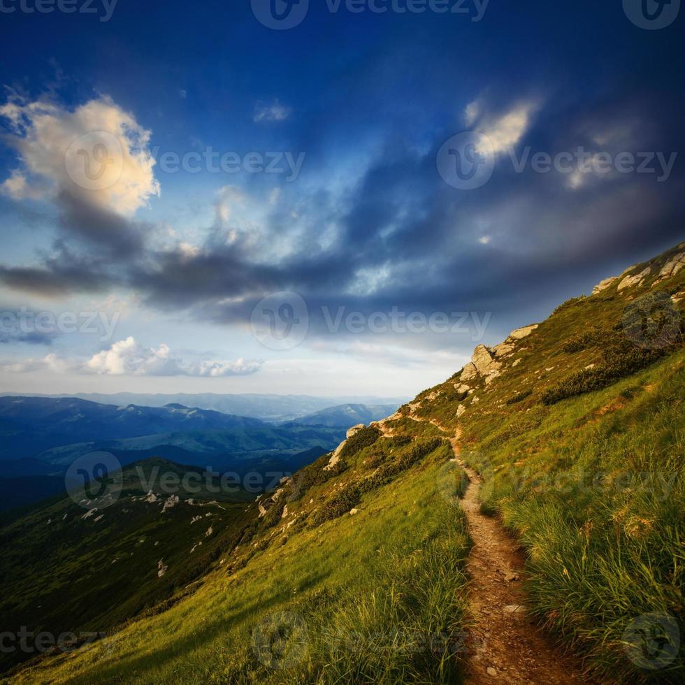 Beautiful sunny mountain landscape photo