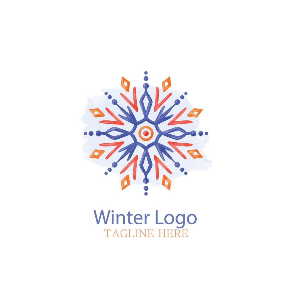 vector de elemento de logotipo de invierno dibujado a mano