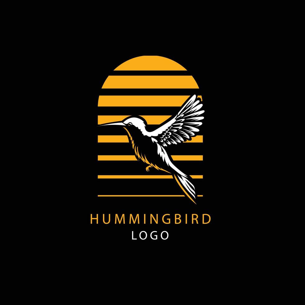 flat design hummingbird logo template vector