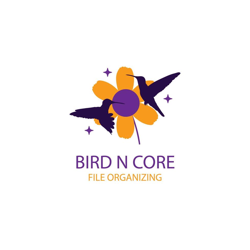 flat design hummingbird logo template vector