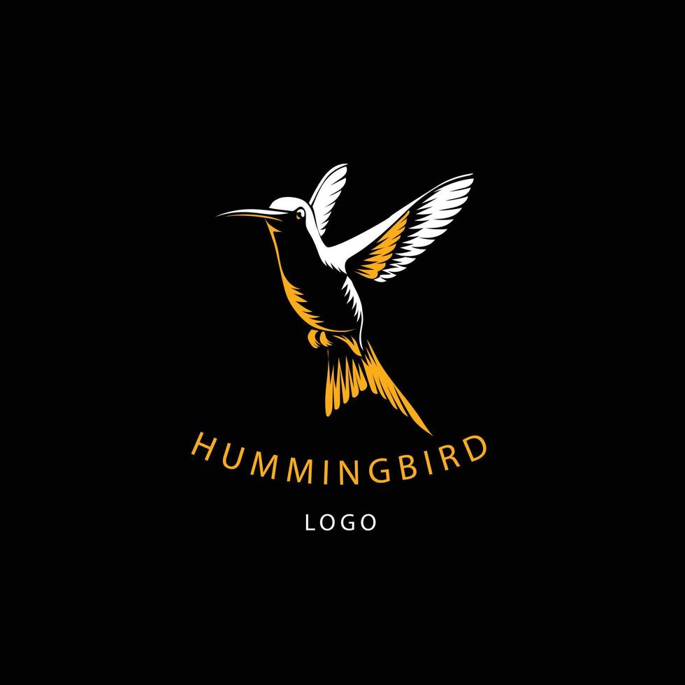 flat design hummingbird logo template vector