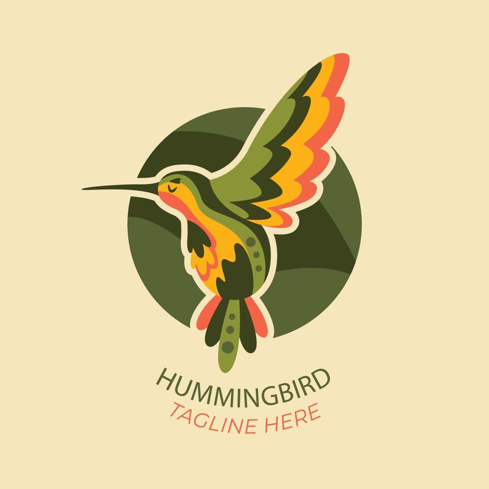 flat design hummingbird logo template vector