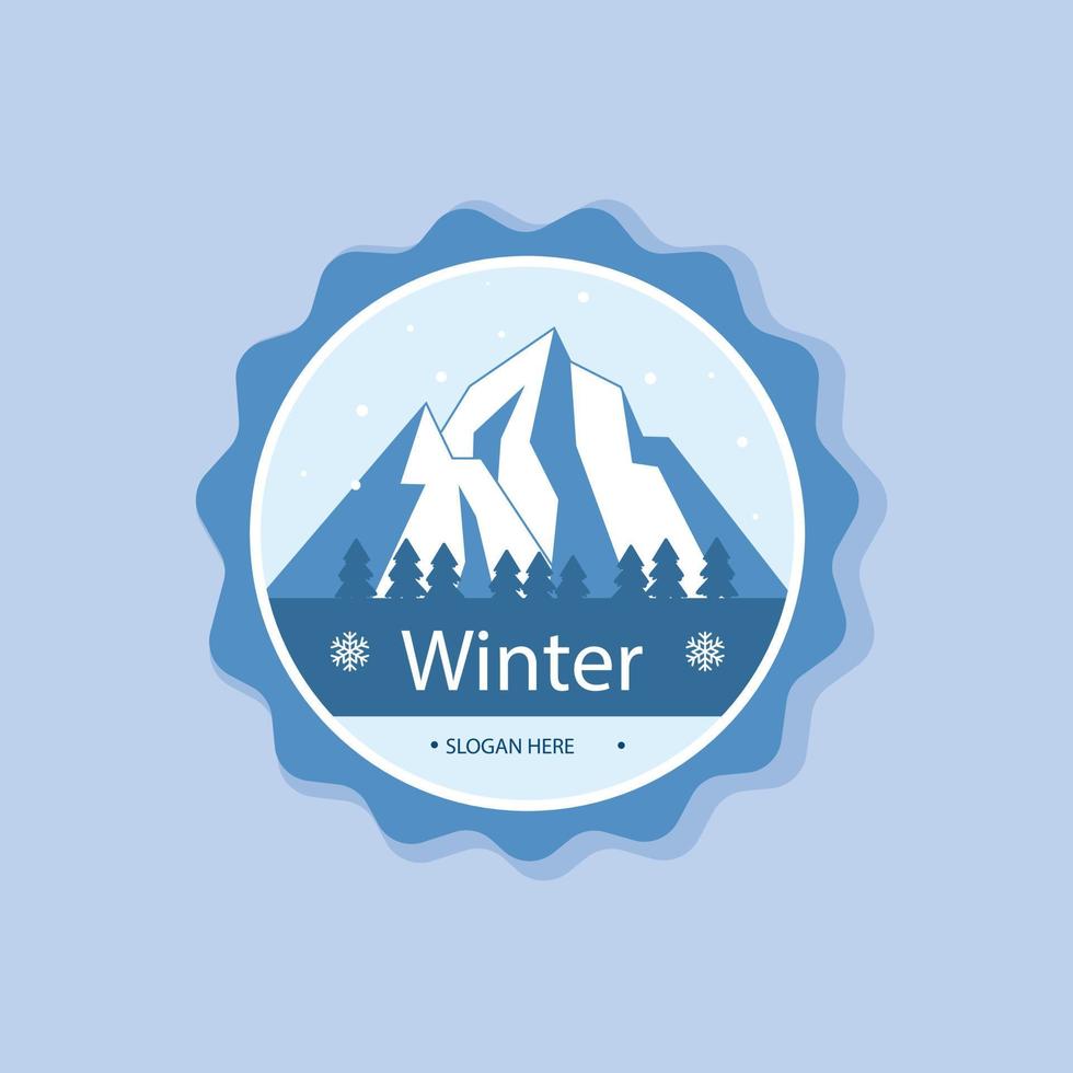 hand drawn winter logo element vector