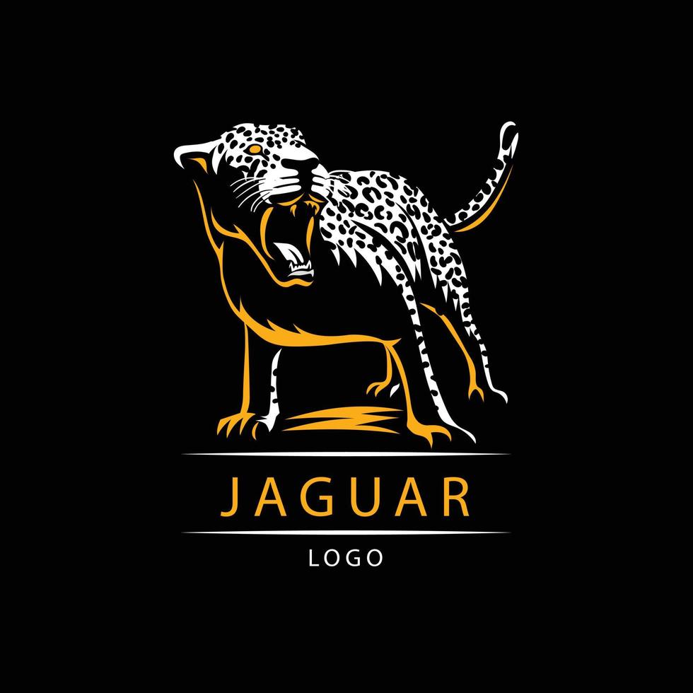 vector de diseño de plantilla de logotipo de jaguar plano