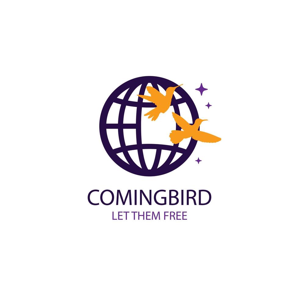 flat design hummingbird logo template vector