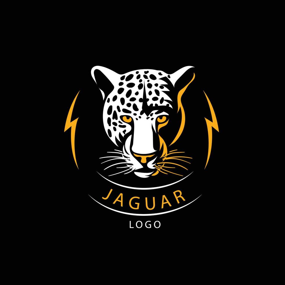 flat jaguar logo template design vector