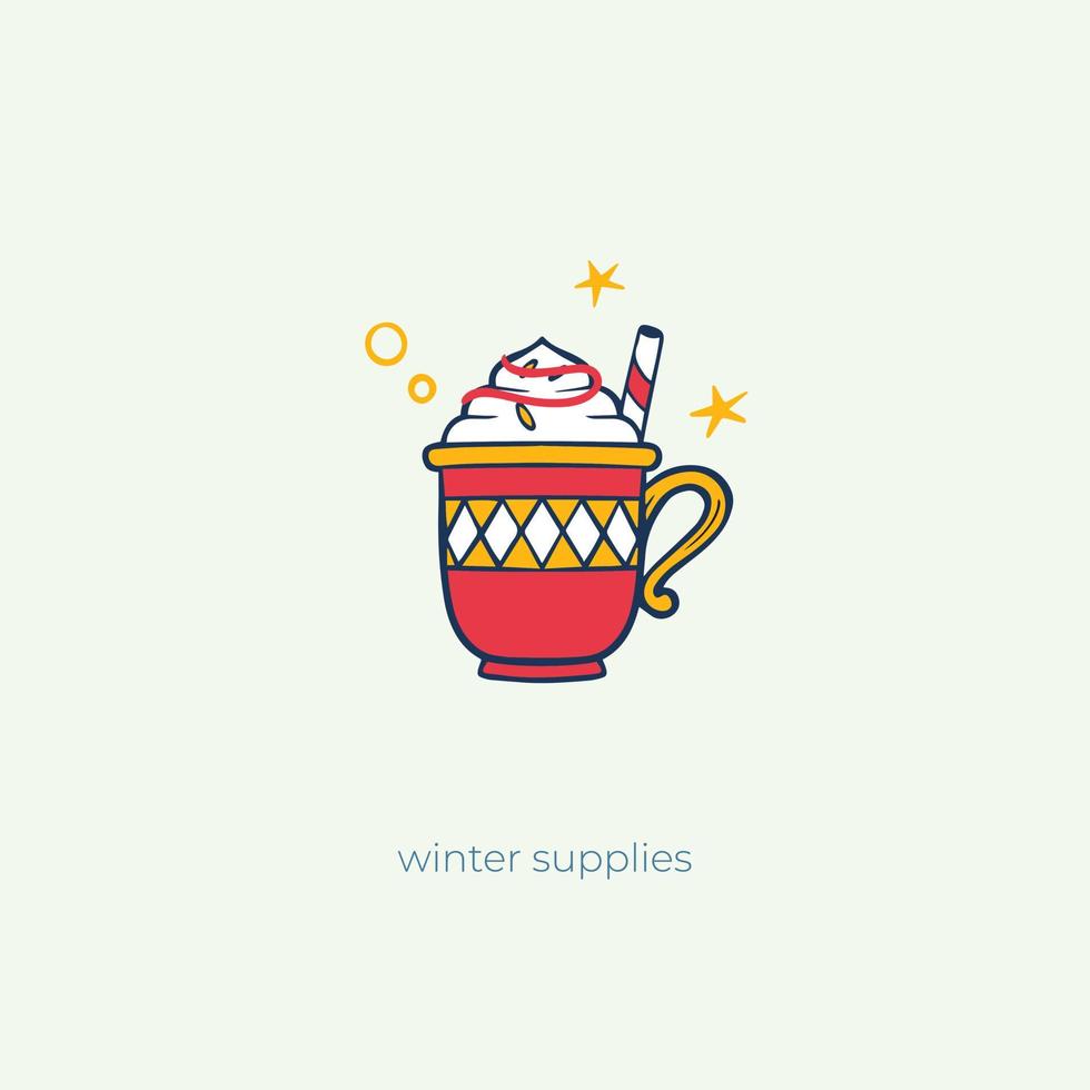 hand drawn winter logo element vector