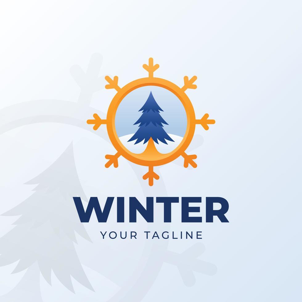 hand drawn winter logo element vector