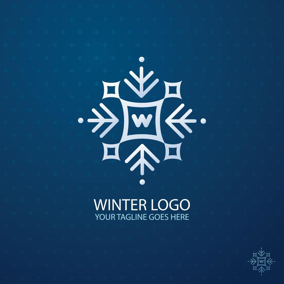 vector de elemento de logotipo de invierno dibujado a mano