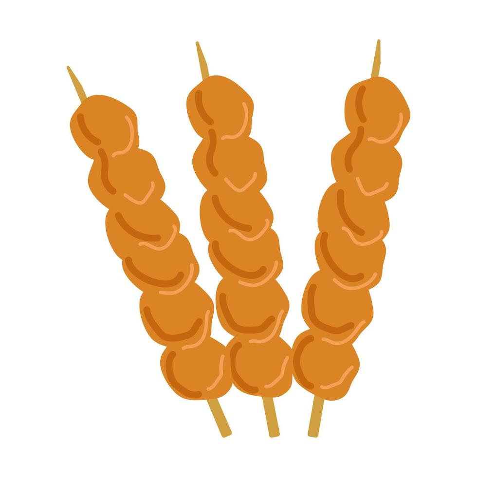 Yakitoria with chicken on a skewer vector