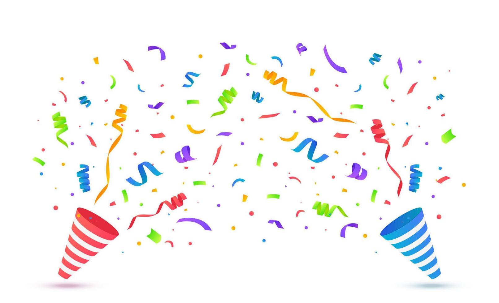 ilustración festiva de confeti. popper de fiesta aislado vector