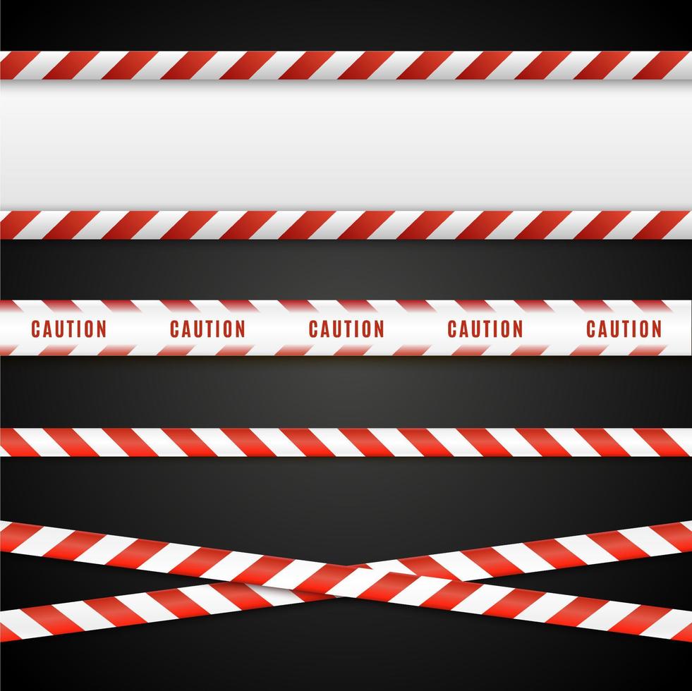 Caution lines isolated. Warning tapes. vector