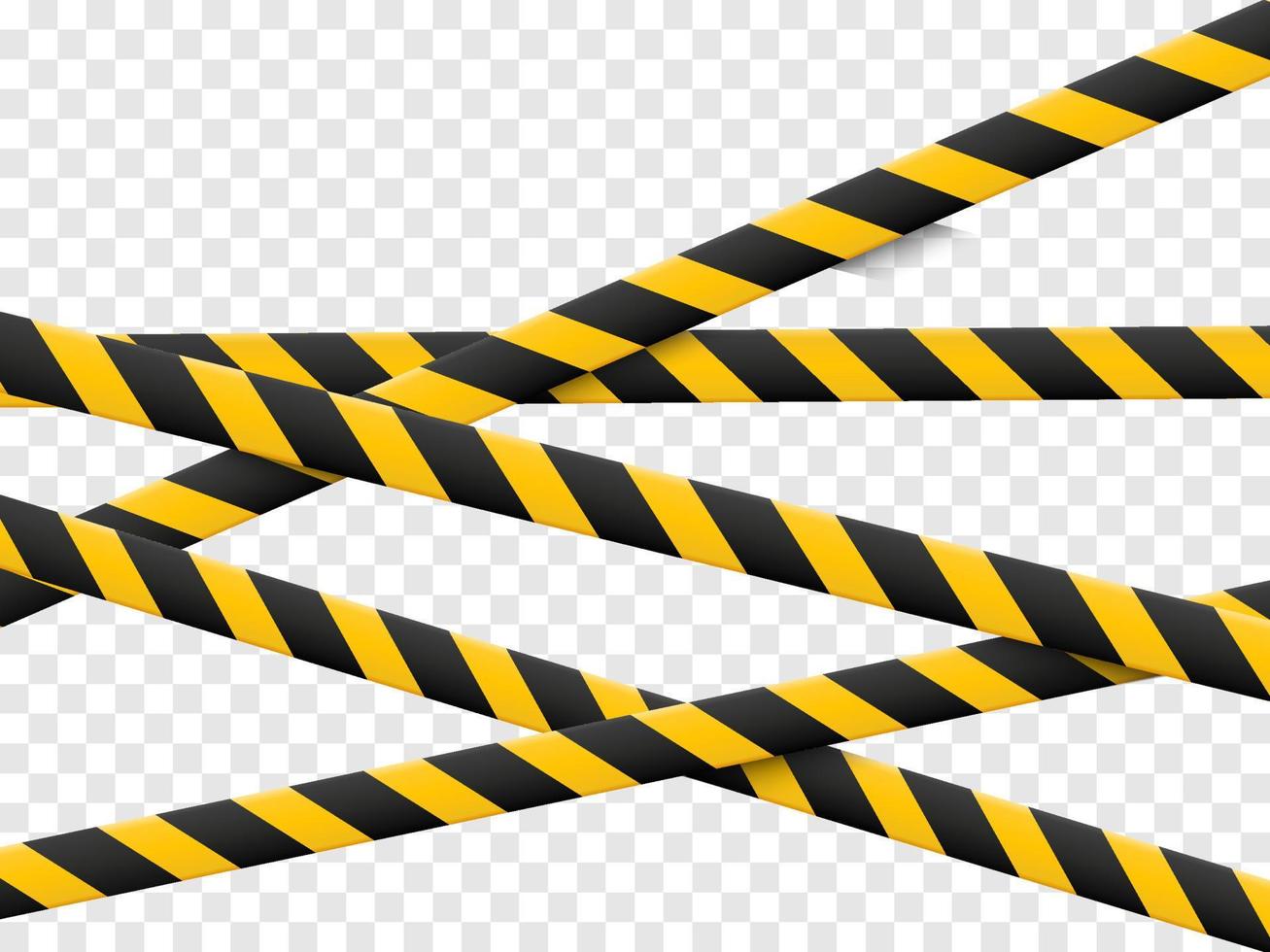líneas de precaución aisladas. cintas de advertencia señales de peligro ilustración vectorial vector