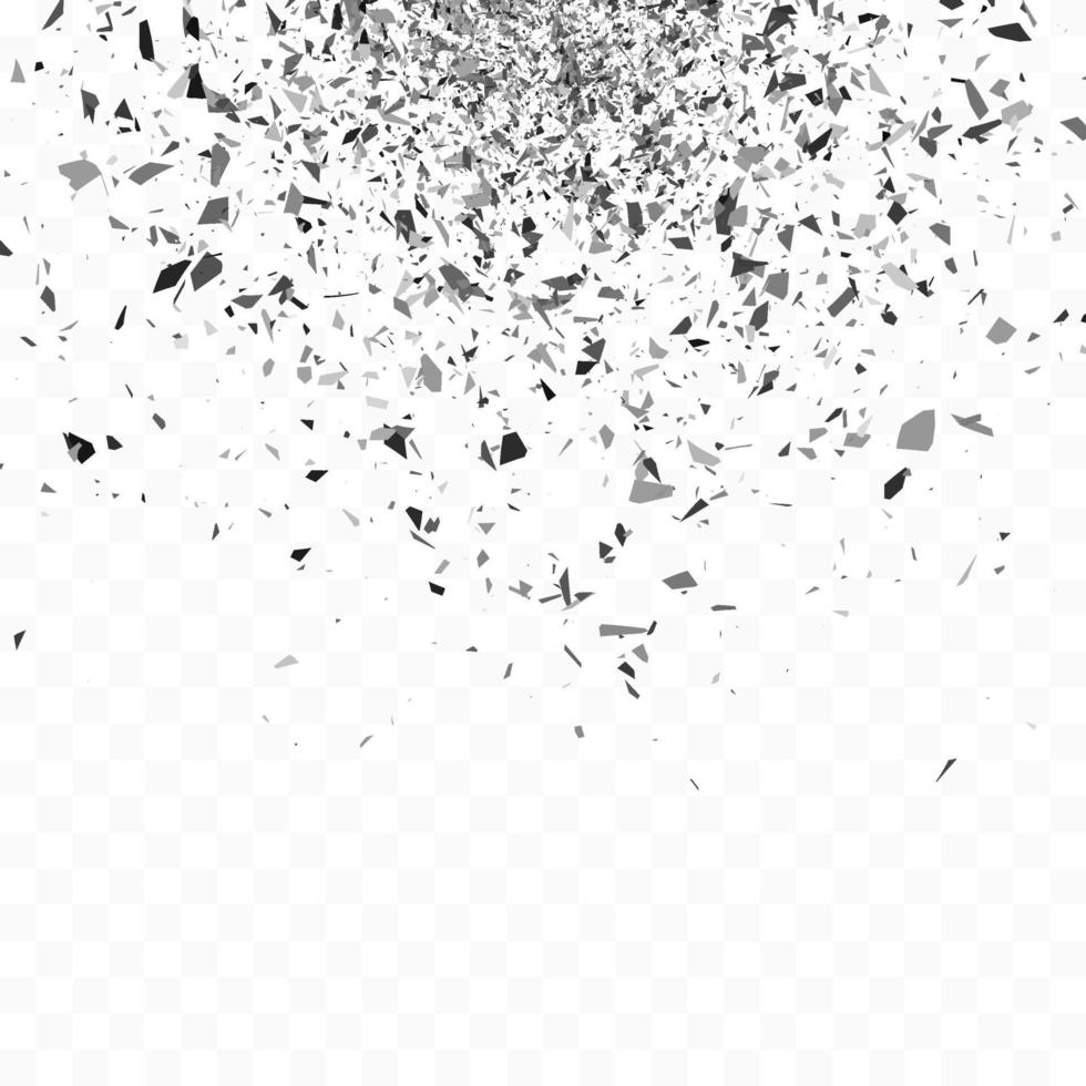 Shattered glass. Explosion cloud of black pieces vector
