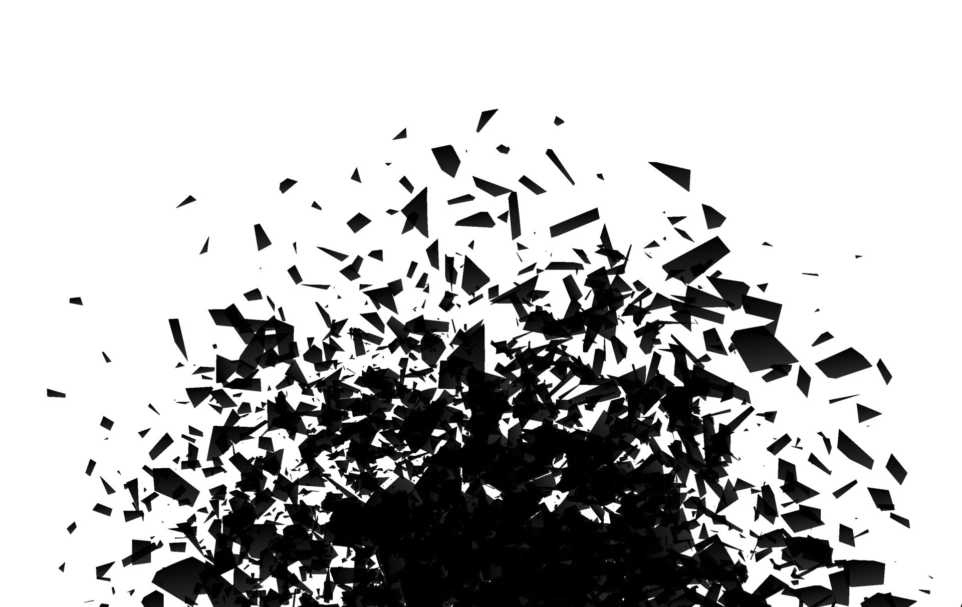 Shattered glass. Explosion cloud of black pieces 15258768 Vector Art at