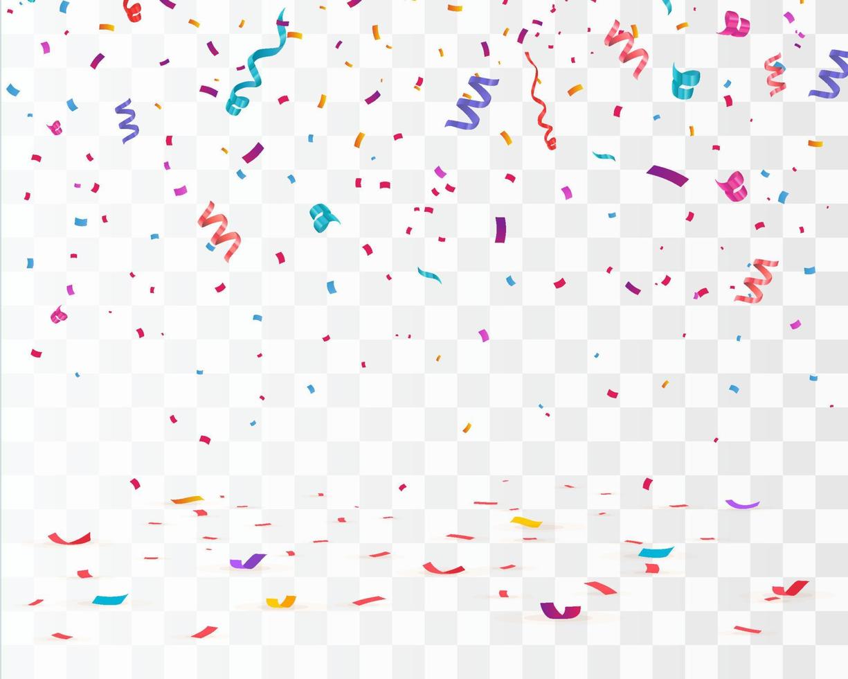 Colorful bright confetti isolated on white background. vector