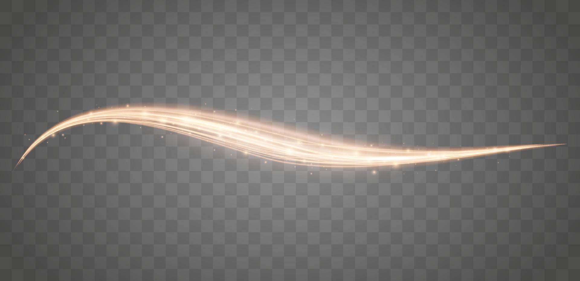 Shining lines. Glowing Trail Wave Vector Light Effect.