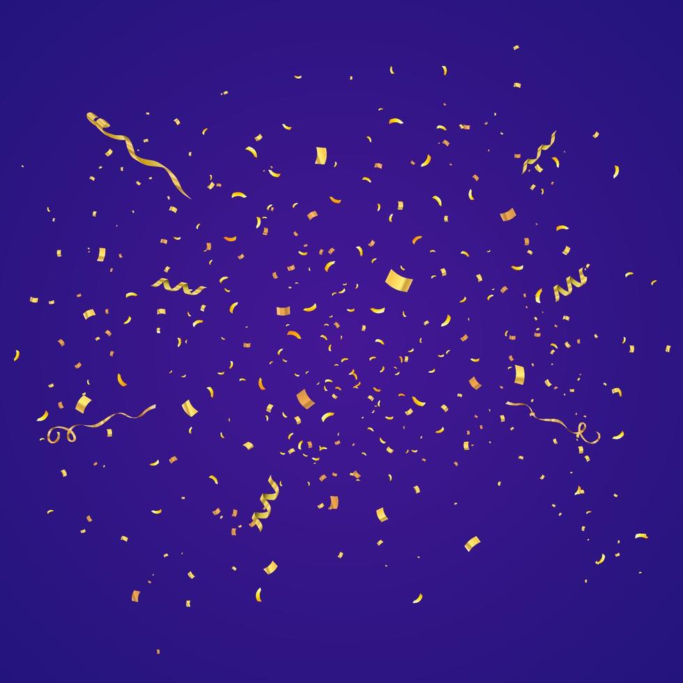 Golden confetti isolated. Festive background. vector