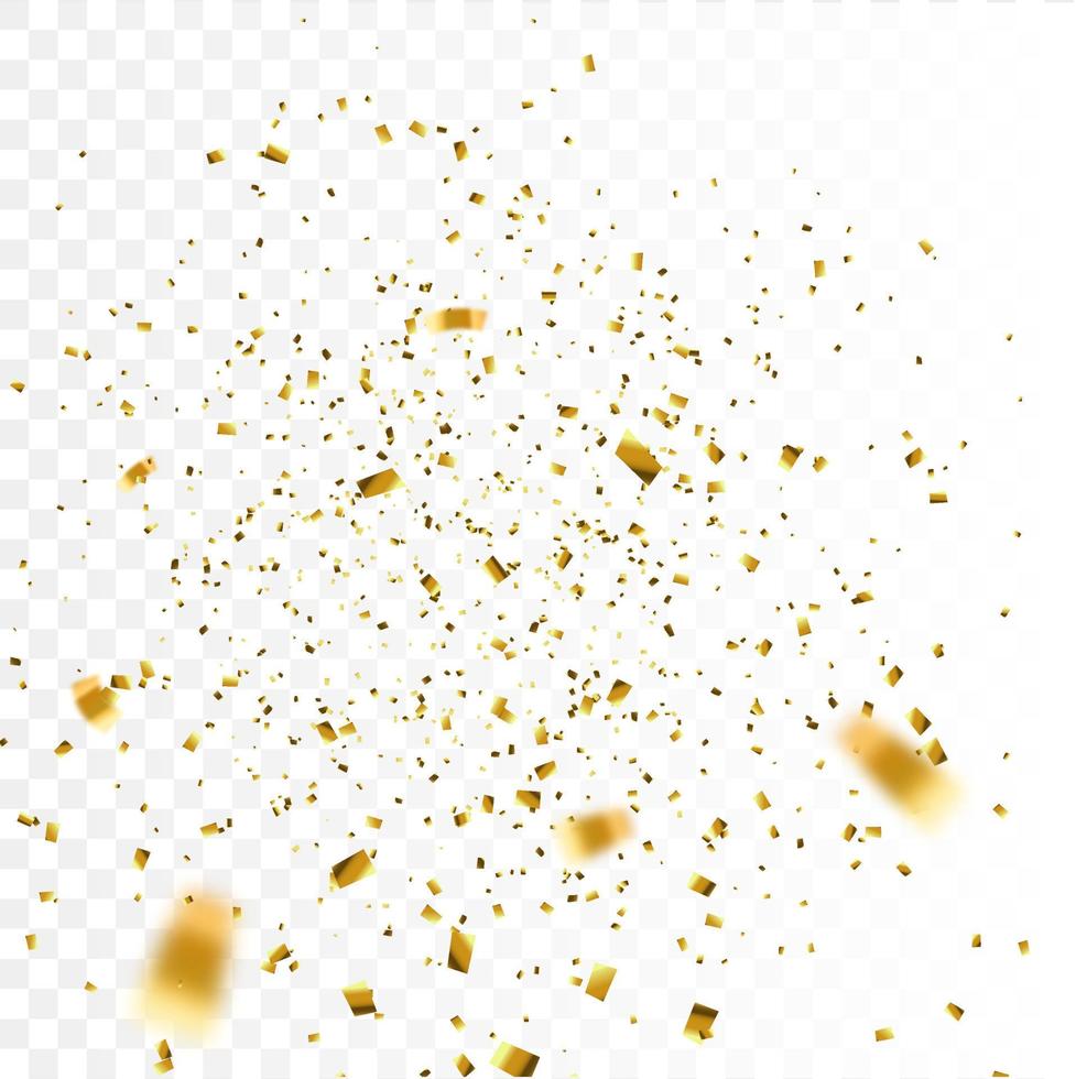 Golden confetti isolated. Festive background. vector