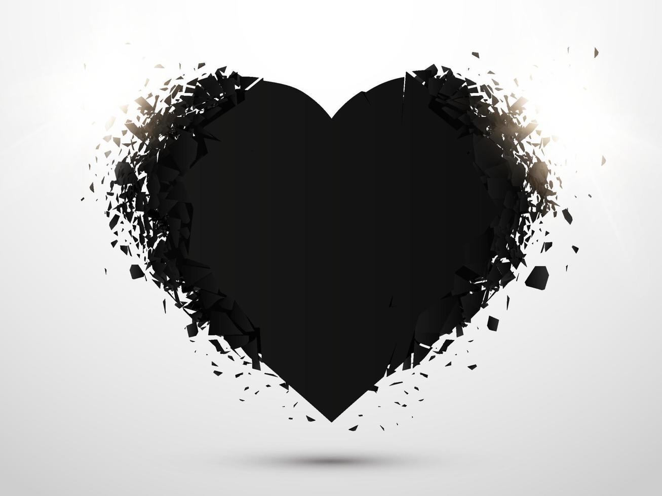 Shattered heart illustration vector