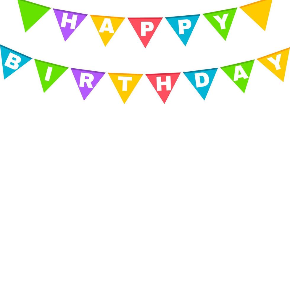 Birthday party invitation banners. Set of flag garlands. vector