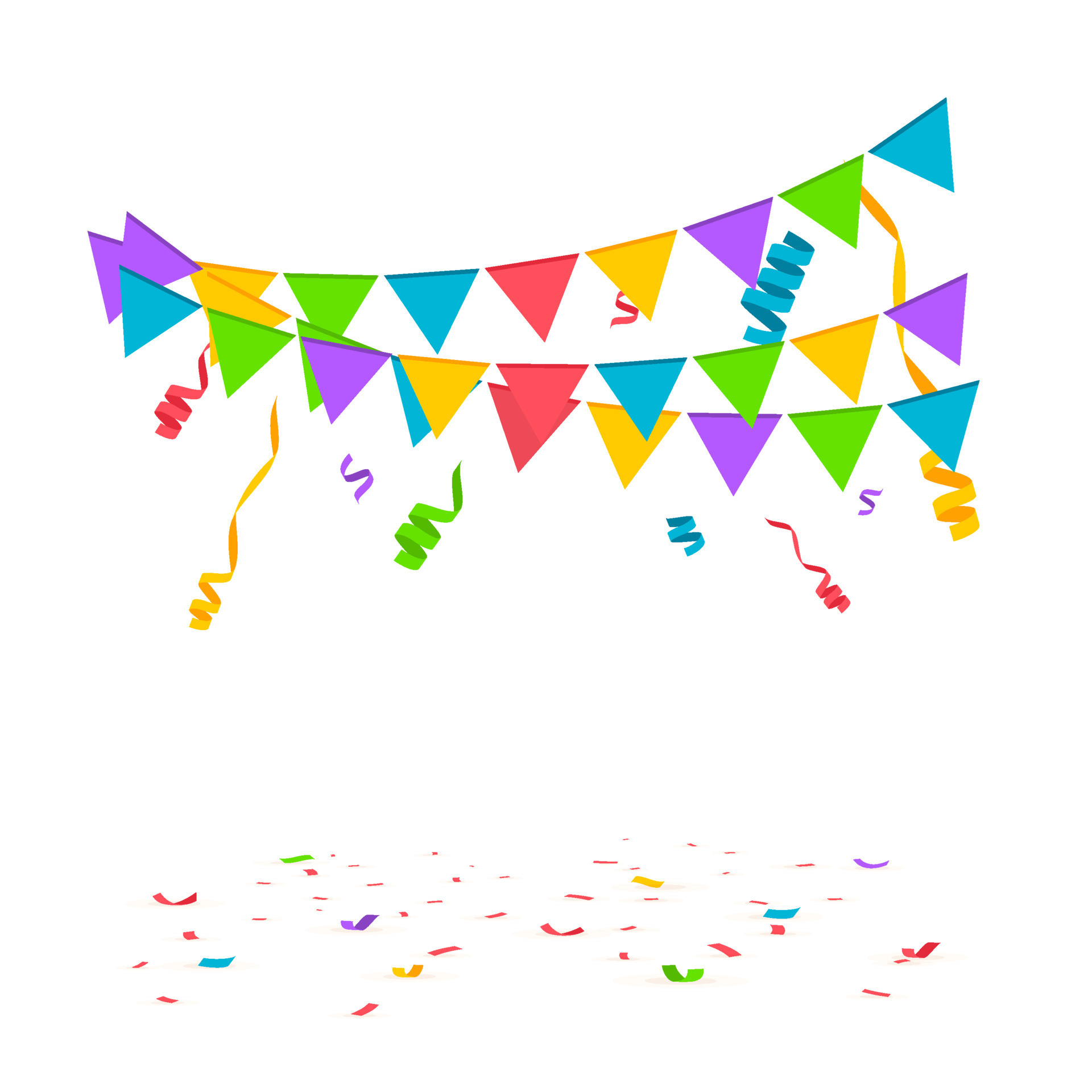 Uitmaken De schuld geven Wild Falling confetti with flag garlands, birthday vector background 15258990  Vector Art at Vecteezy