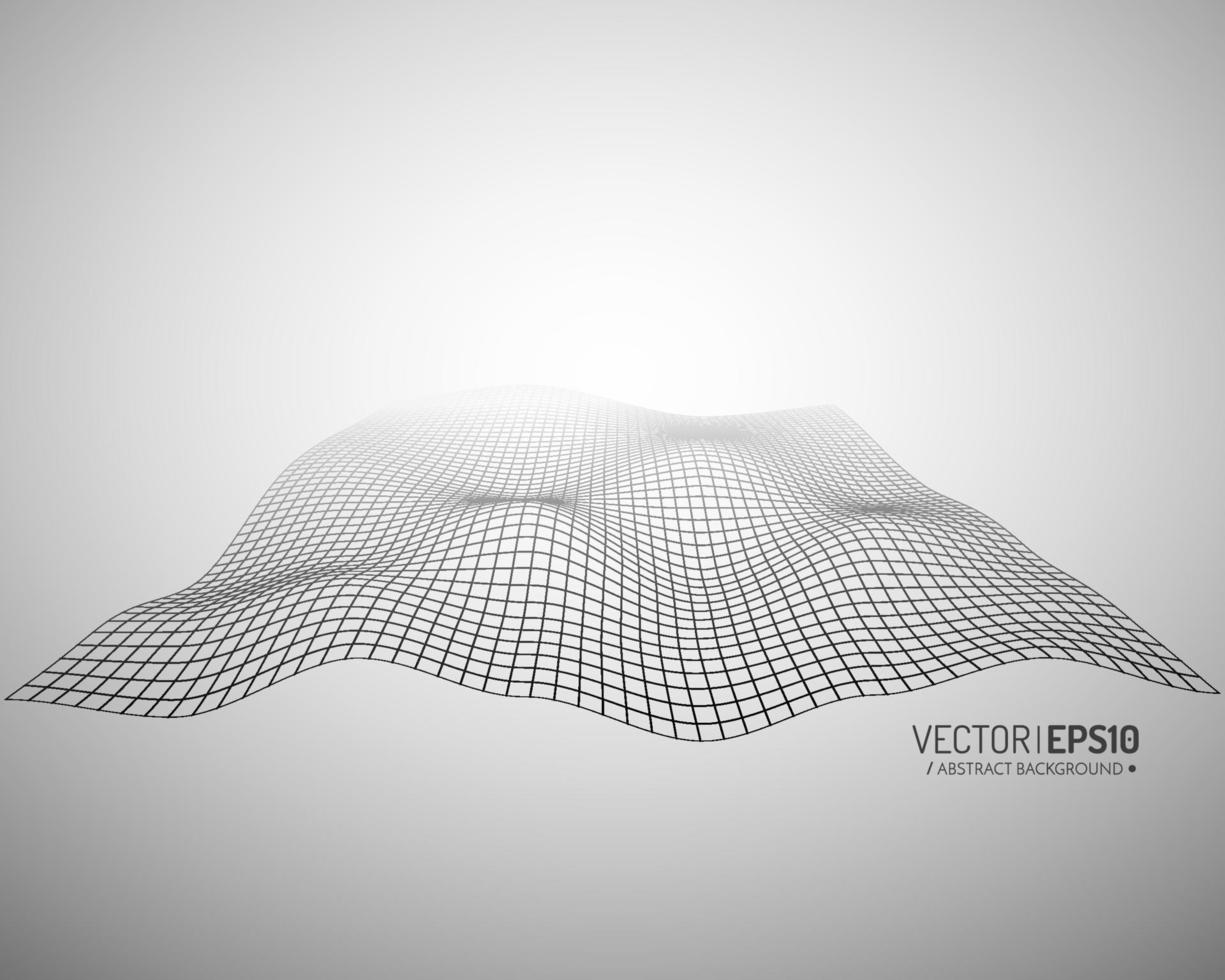 Abstract vector landscape background. Cyberspace grid. 3d technology vector illustration. Geometric background