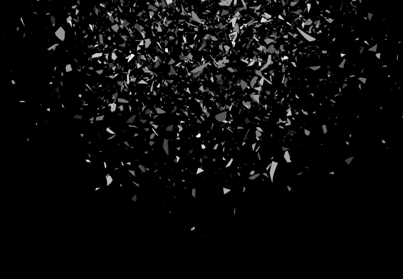 Shattered glass. Explosion cloud of black pieces vector