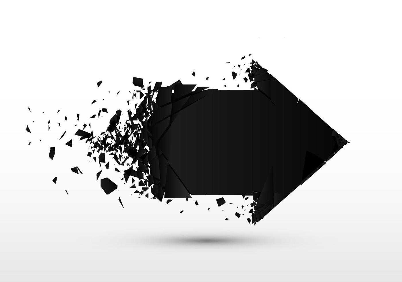 Black shattered arrow vector