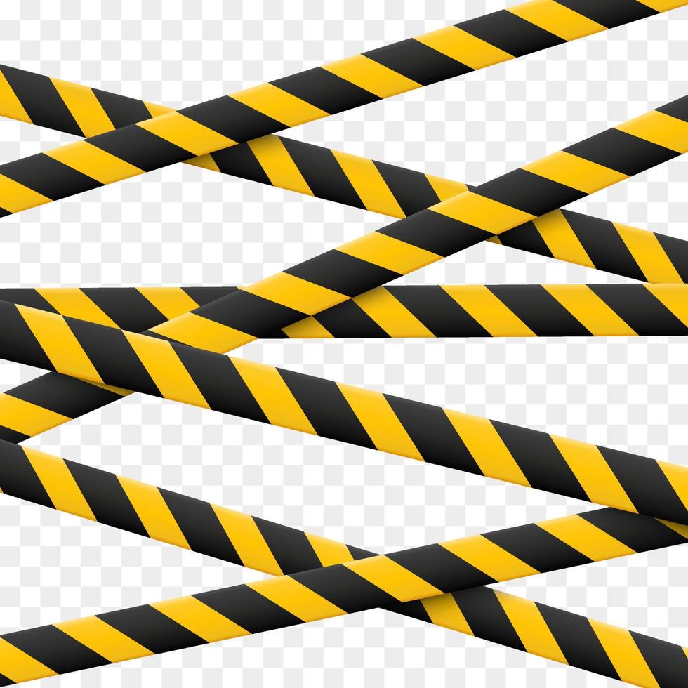 líneas de precaución aisladas. cintas de advertencia señales de peligro ilustración vectorial vector