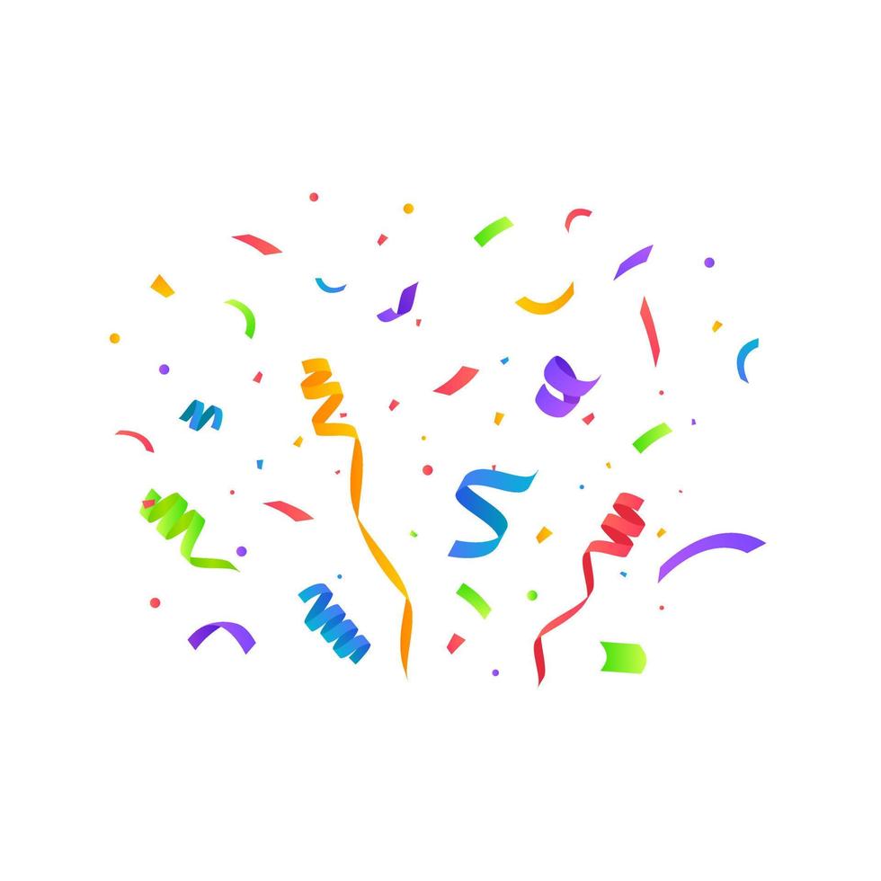 Colorful confetti isolated. Festive vector background