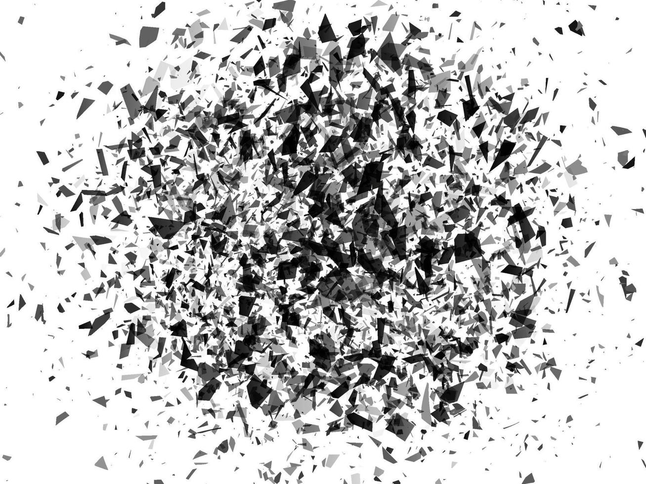 Shattered glass. Explosion cloud of black pieces vector