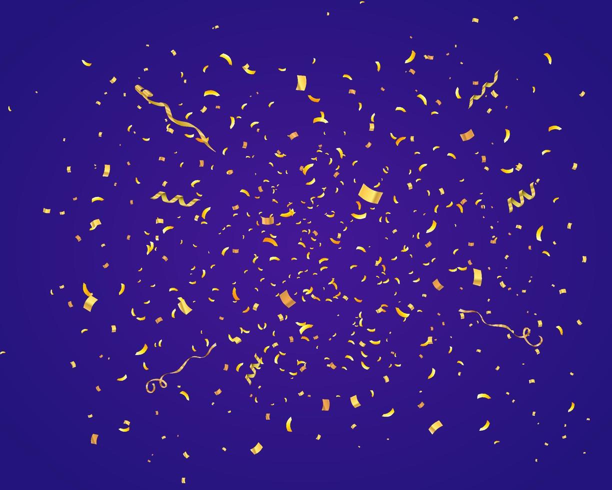 Golden confetti isolated. Festive background. vector