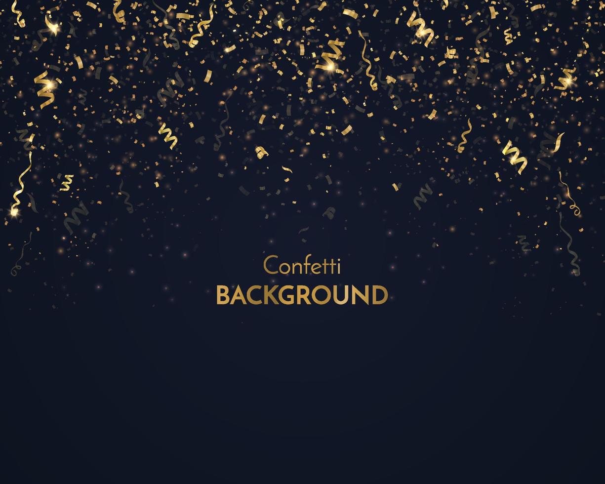 Golden confetti isolated. Festive background. vector