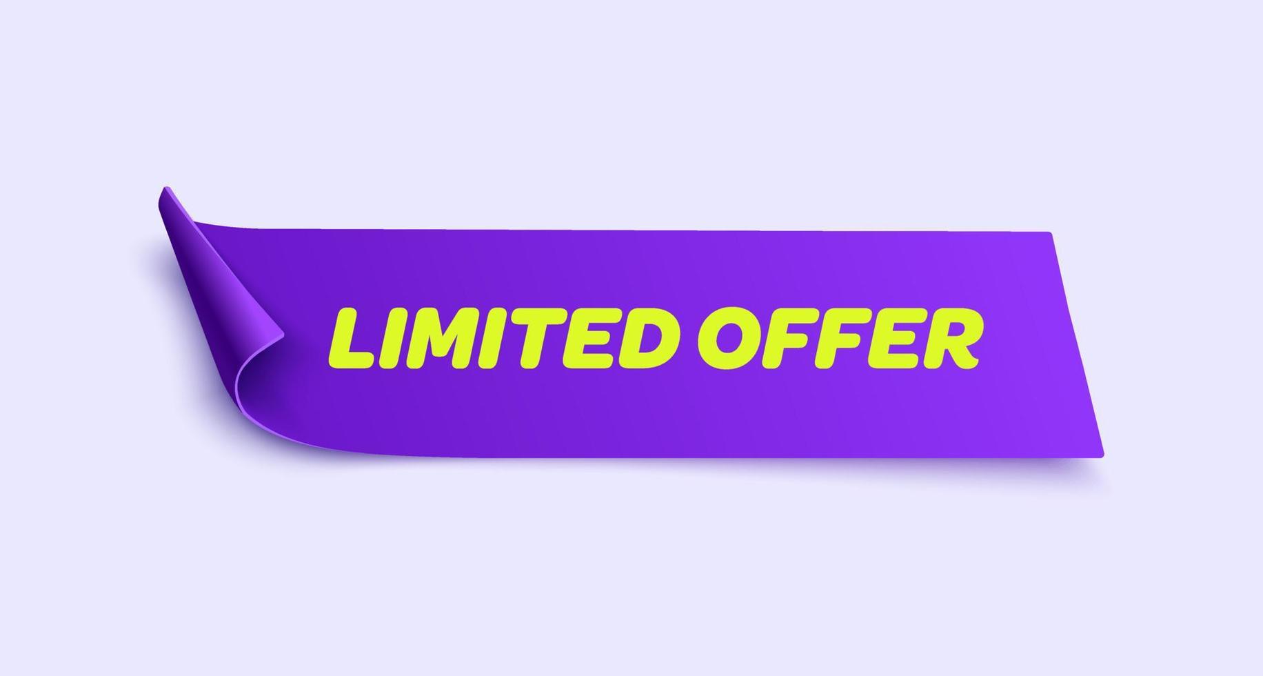 Limited Offer Tag. Purple Discount Label vector