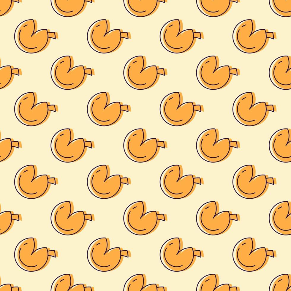 Chinese New Year concept. Vector seamless pattern of fortune cookie for web sites, placards, textile, fabric and other surfaces
