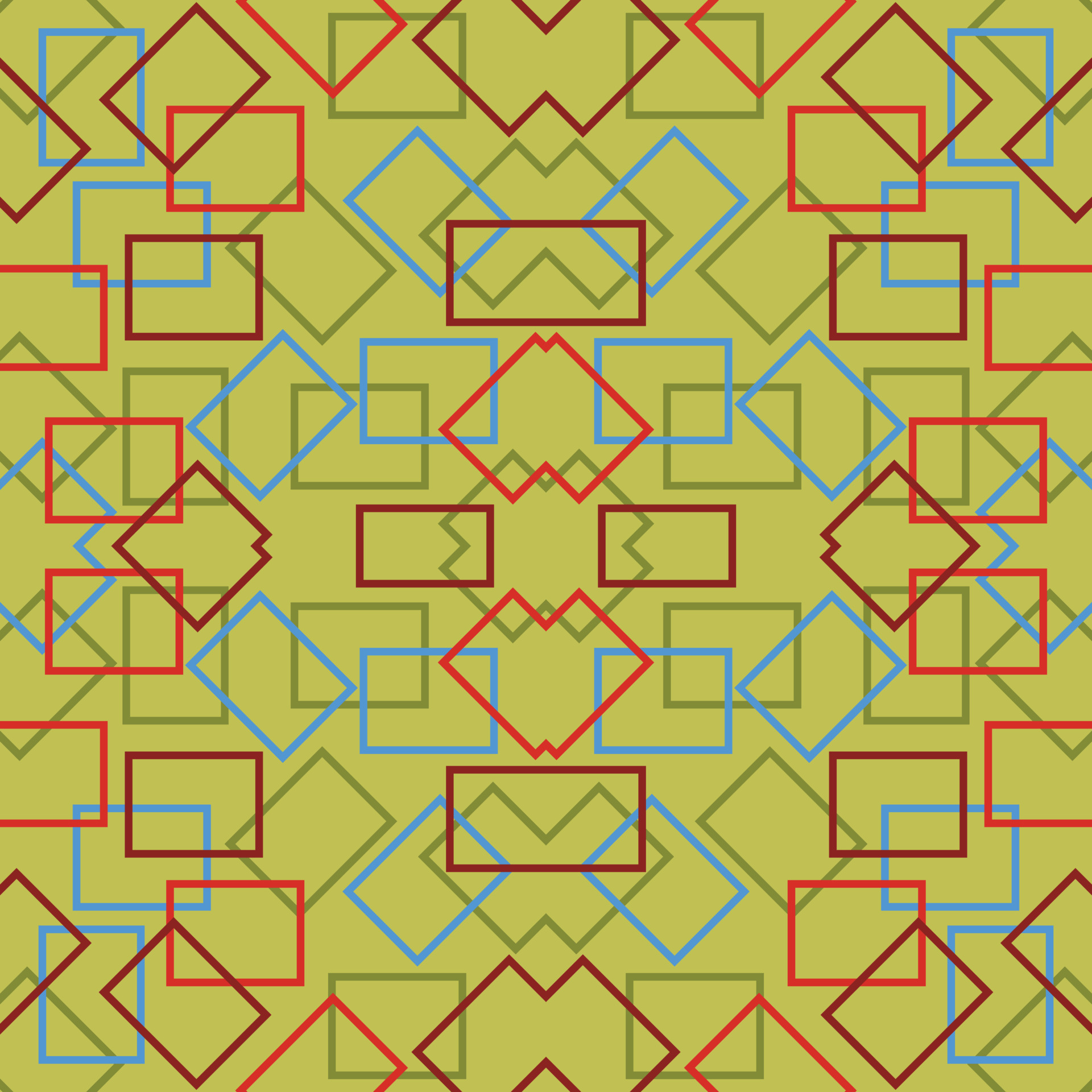 Geometric seamless pattern. Abstract motif vintage retro golden green