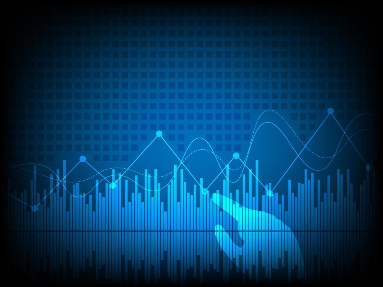 concepto de análisis de datos de tecnología. palo de vela gráfico. gráfico gráfico de negociación de inversiones en el mercado de valores. análisis de datos, investigación, auditoría, planificación, estadísticas, gestión financiera. ilustración vectorial vector