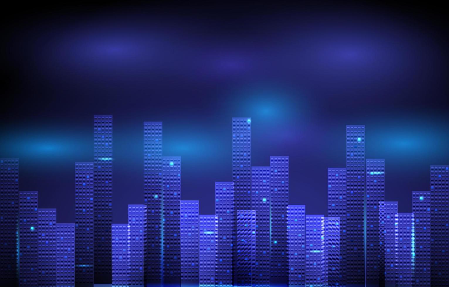 Building technology. Abstract image of a cityscape building digital on blue background. Shape of buildings technology vector illustration concept. Big city background architectural.