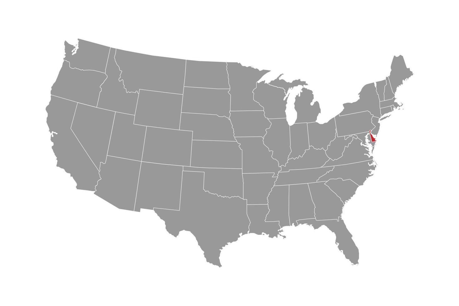 mapa del estado de delaware. ilustración vectorial vector