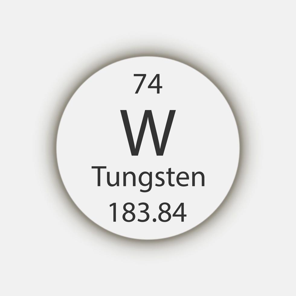 Tungsten symbol. Chemical element of the periodic table. Vector illustration.