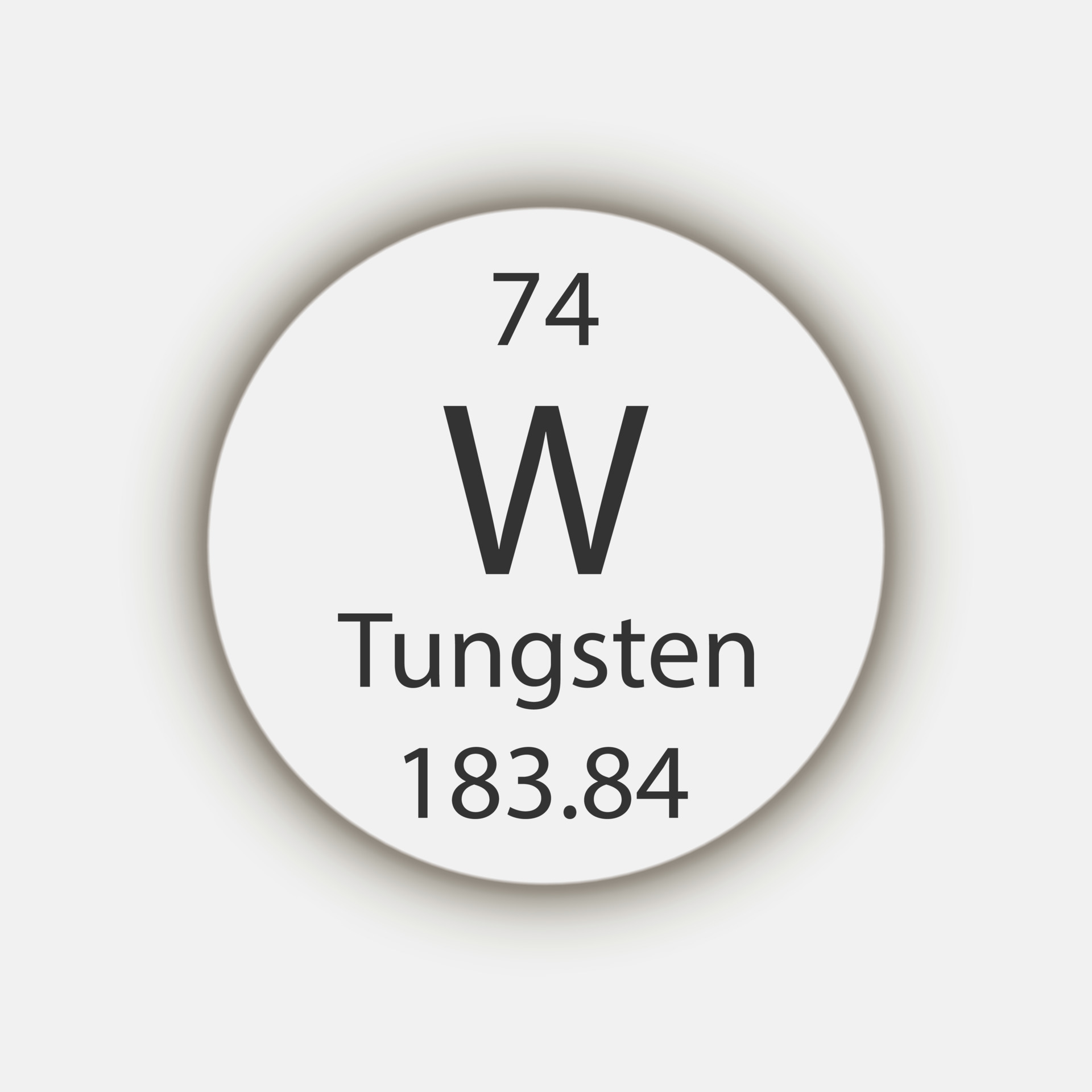 Tungsten symbol. Chemical element of the periodic table. Vector